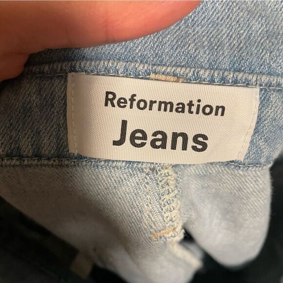 Reformation Cinch Paperbag Straight Leg Jeans- Size 25 - Picture 11 of 11